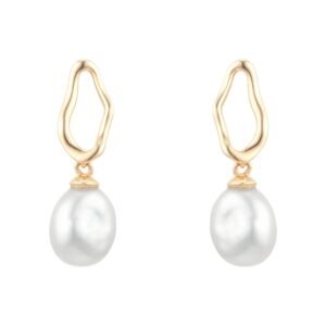 18ct Yellow Gold Baroque Pearl Stud Earrings