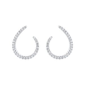 9ct White Gold 0.25cttw Diamond Open Hoop Earrings