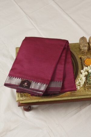 Nizam border self colour mangala giri pattu (blood red,salmon pink) (Copy)
