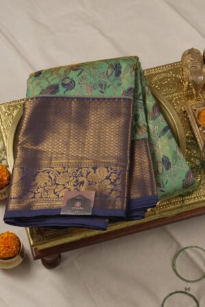 varnika kanji pattu- sage green