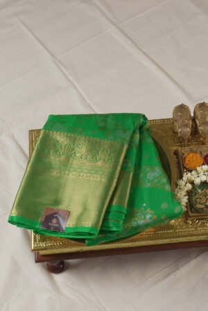 Ratnangi Premium Kanji Pattu – Parrot Green