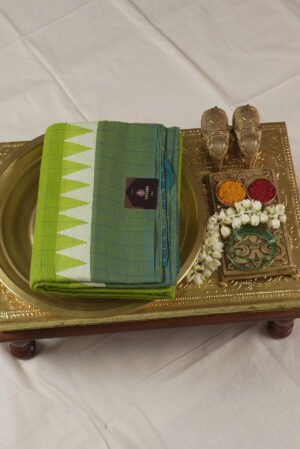 Daily Grace Cotton Saree – Lime Green