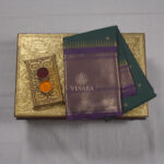 Temple Boarder Gadwal-Deep Bottle Green and Purple - Thumbnail Image 1