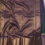 Temple Boarder Gadwal-Deep Bottle Green and Purple - Thumbnail Image 3