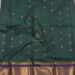 Temple Boarder Gadwal-Deep Bottle Green and Purple - Thumbnail Image 5
