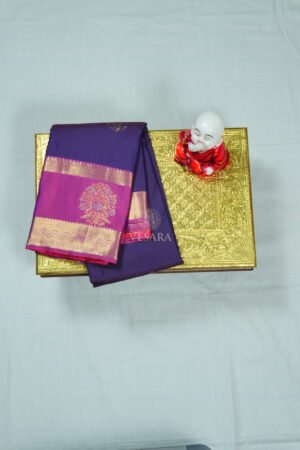 Indrani Premium Kanji Pattu – Royal Purple and Rani Pink