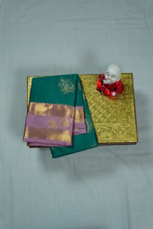 Indrani Premium Kanji Pattu – Teal Green and Orchid Pink