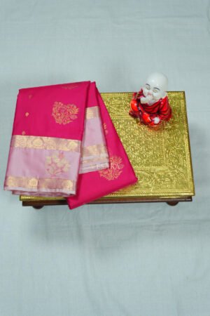 Indrani Premium Kanji Pattu – Rani Pink and Baby Pink