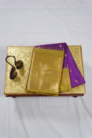 Temple Boarder Gadwal - Royal Purple with Olive Green