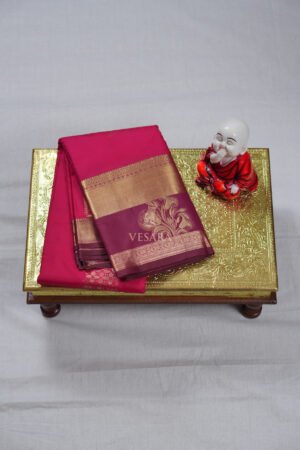 Indrani Premium Kanji Pattu – Rani Pink and Marron