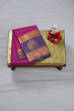 Indrani Premium Kanji Pattu – Royal Pink and Deep Violet