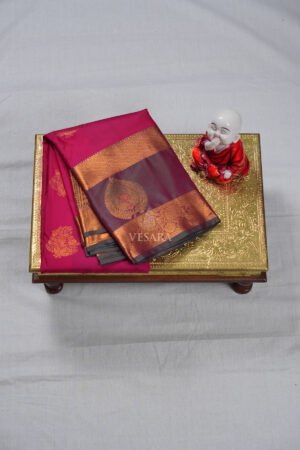 Indrani Premium Kanji Pattu – Rani Pink and Deep Wine