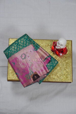 Classic gold tissue - Emerald Teal Green and Pink