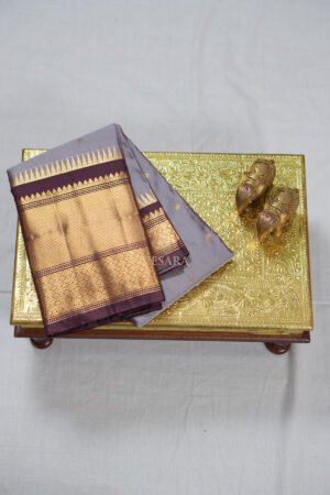 Temple Boarder Gadwal - Dove Grey and Coffee Brown