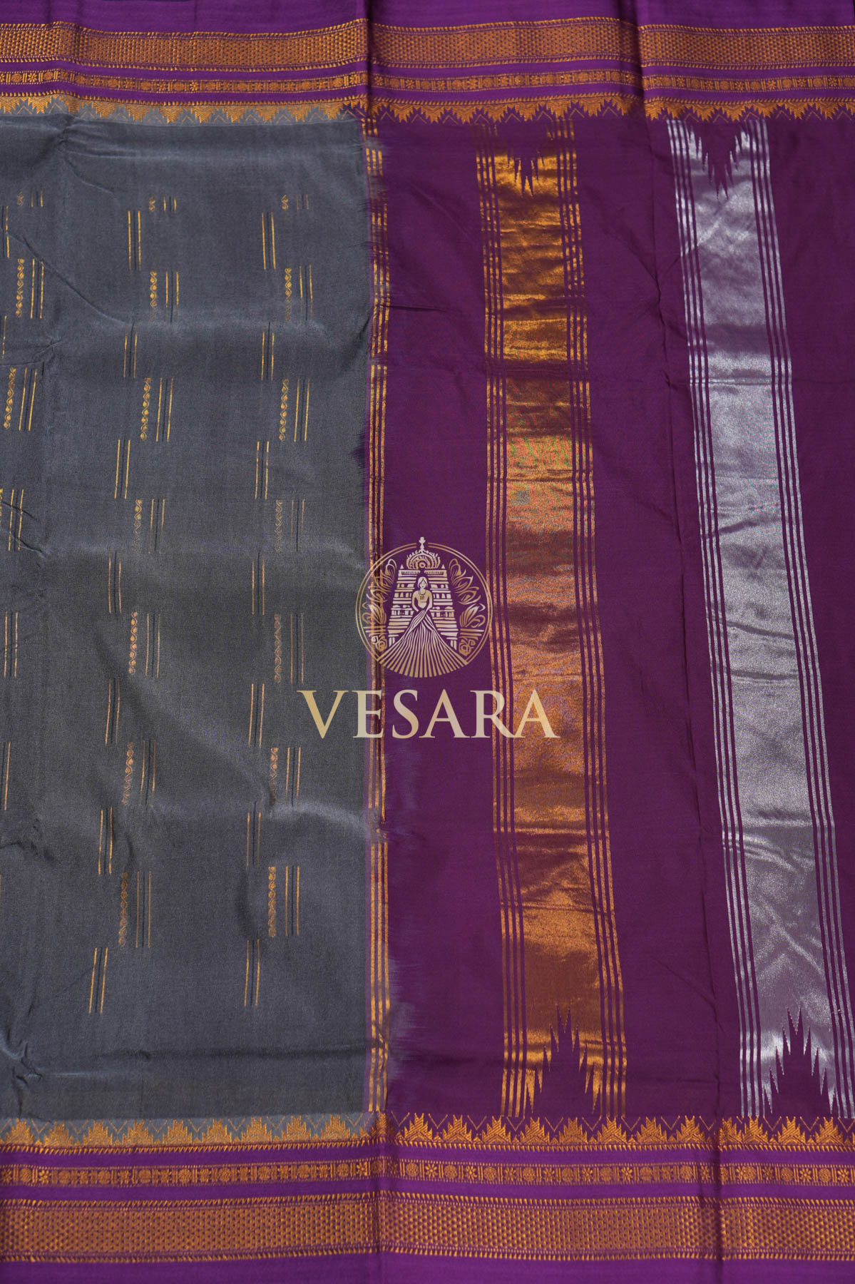 Ilkal Buttas Slate Gray with Purple - Image 3