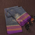 Ilkal Buttas Slate Gray with Purple - Thumbnail Image 1