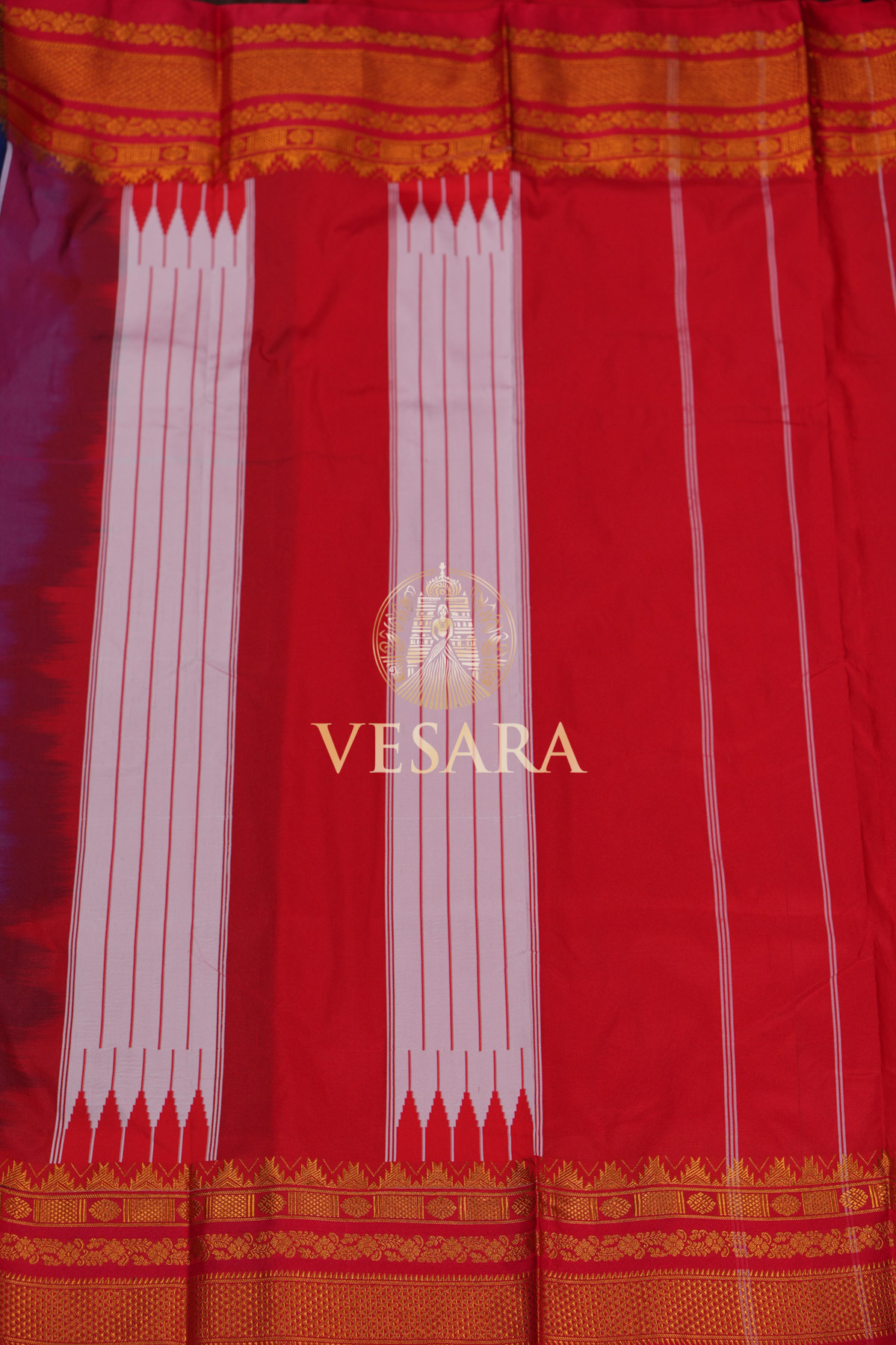 Ilkal Buttas Royal Blue and Red - Image 2