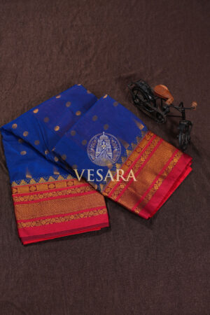 Ilkal Buttas Royal Blue and Red