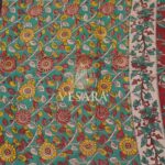 Cotton Kalamkari – Sunflower Vine Print - Thumbnail Image 4