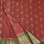 Temple Boarder Gadwal – Rust Orange with Emerald Green - Thumbnail Image 4