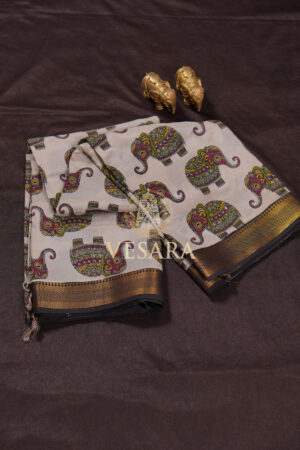 Viscose Kalamkari – Green Elephant