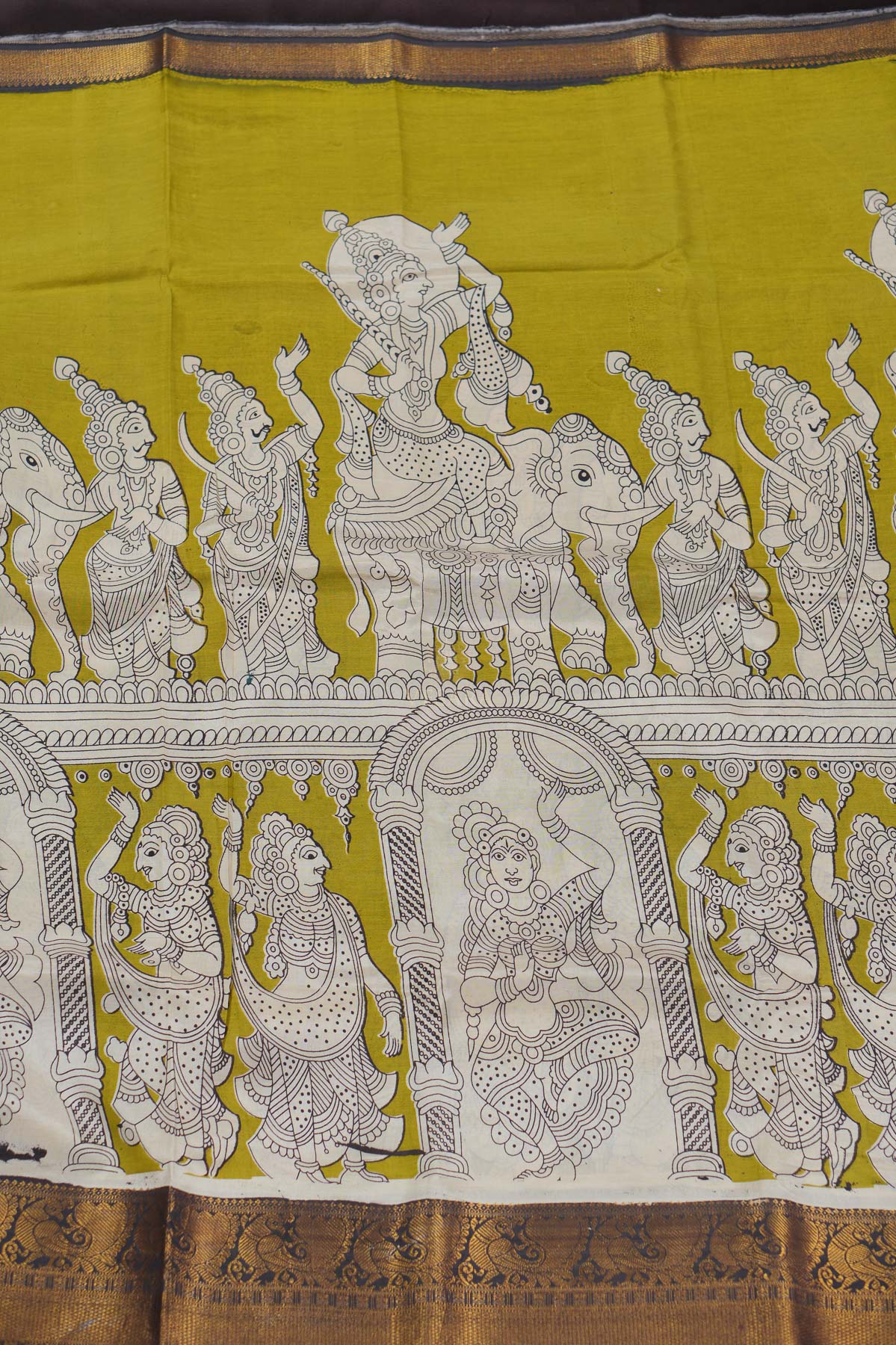 DigiKala Kalamkari - Olive Green - Image 4
