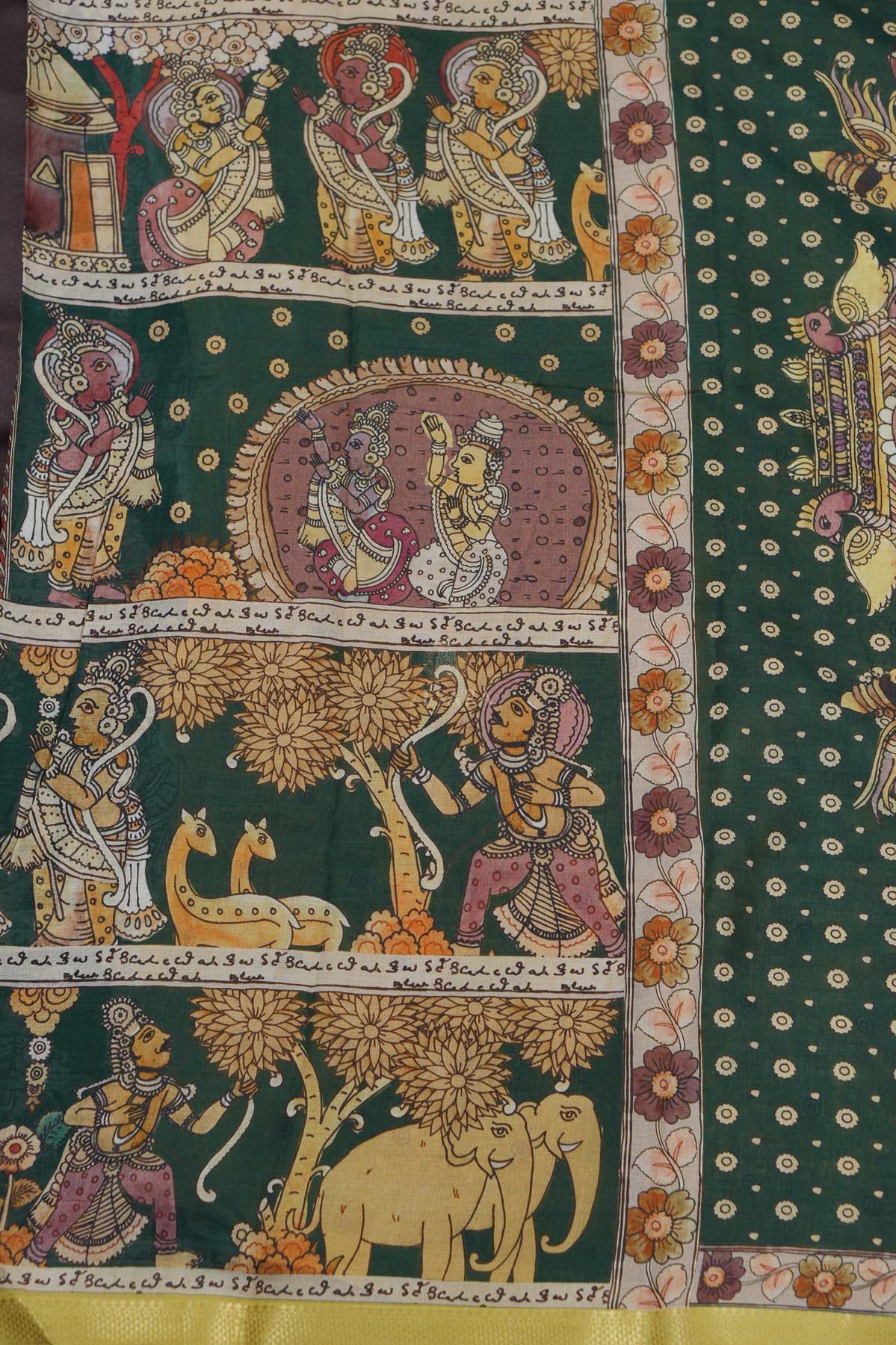 Cotton Kalamkari – Emerald Green - Image 2