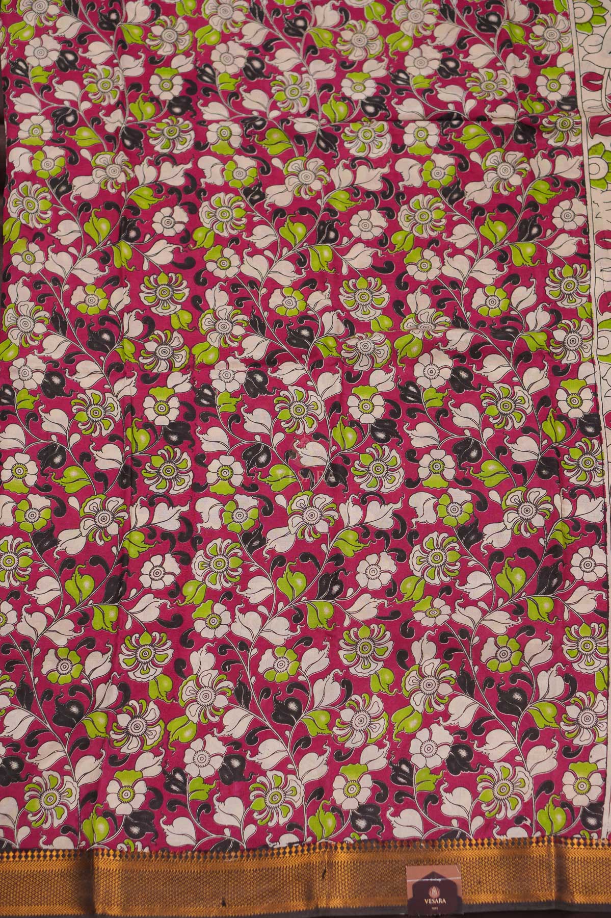 Viscose Kalamkari – Floral Red - Image 4