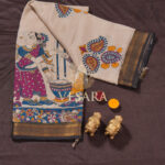 Viscose Kalamkari – Ivory Handcrafted Art - Thumbnail Image 1