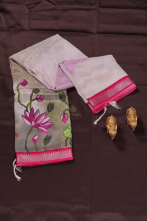 DigiKala Kalamkari – Cherry Red with Baby Pink