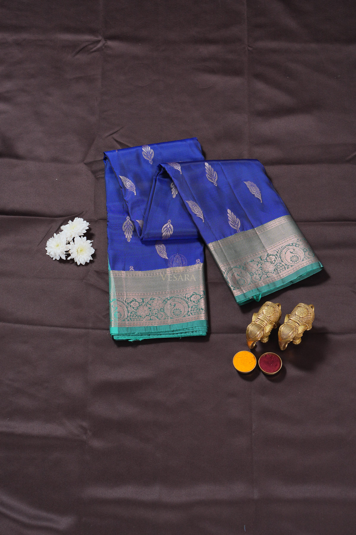 Kanjivaram Soft Silk - Royal Blue - Image 1