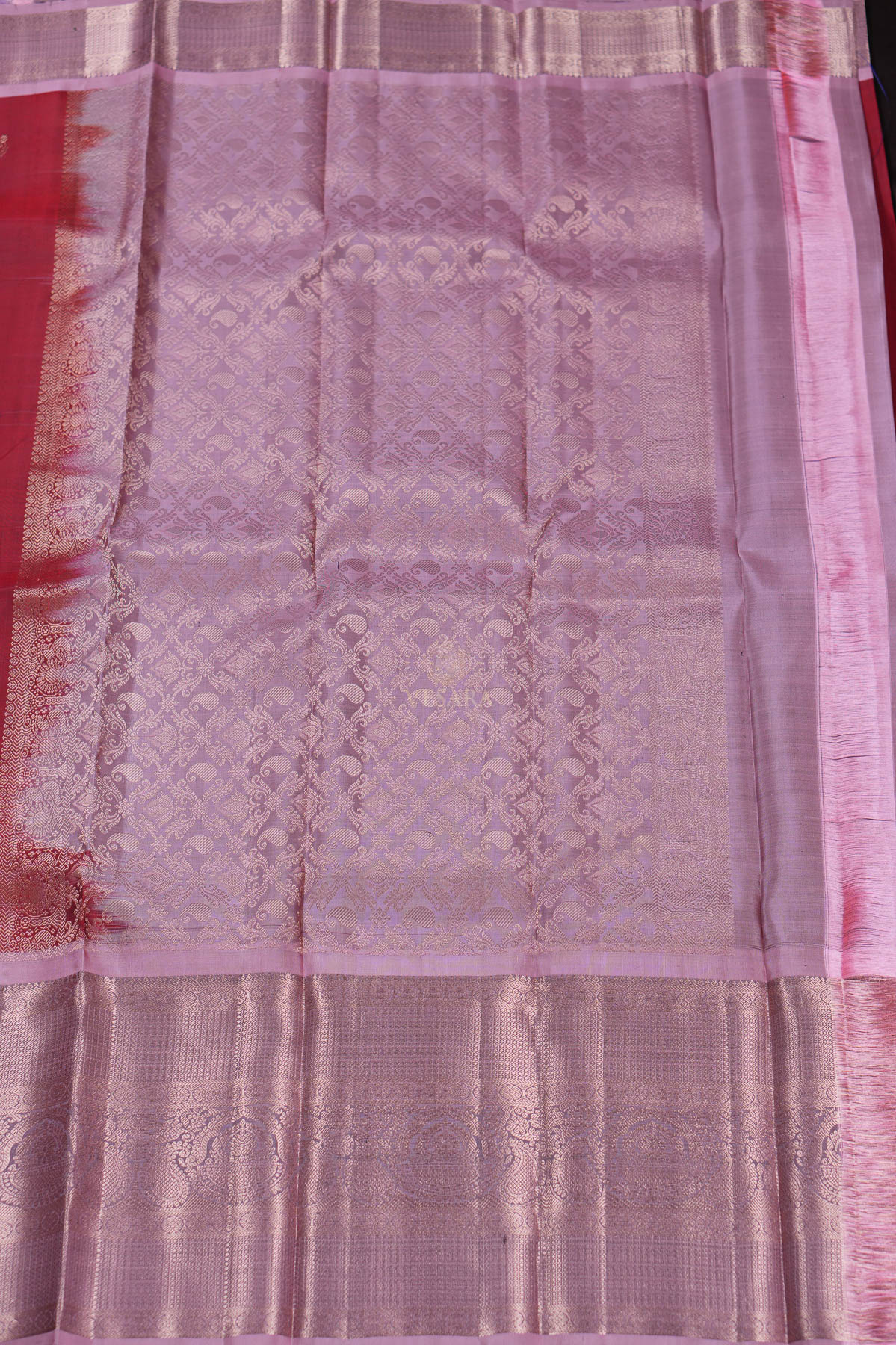 Kanjivaram Vaibhava Pattu – Ruby Red - Image 2
