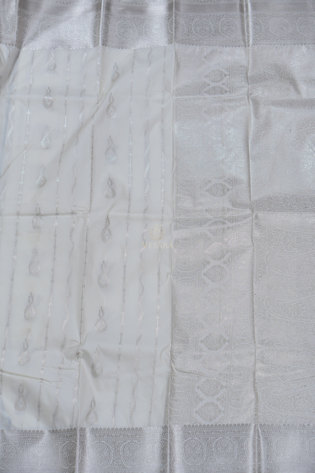 Semi Banarasi - Pearl White - Image 3