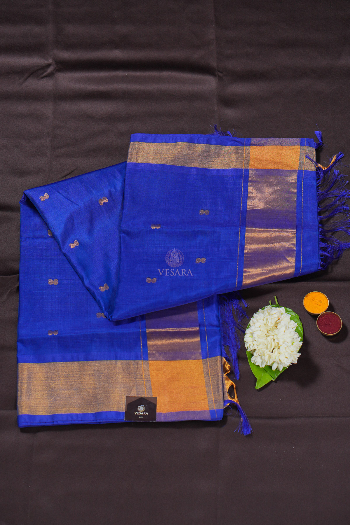 Mangalagiri Silk cotton – Royal Blue - Image 1