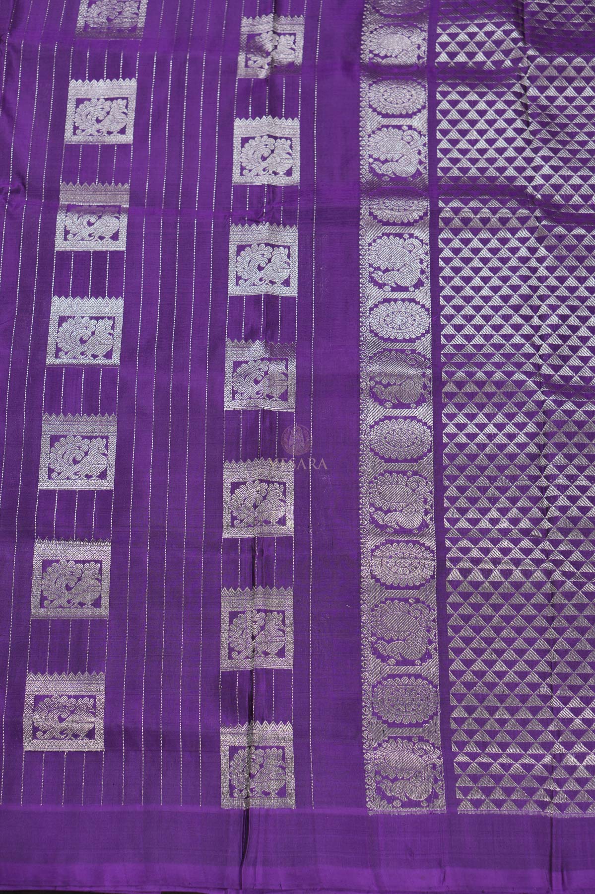 Shweta Silver boarder less – Royal Purple - Image 3